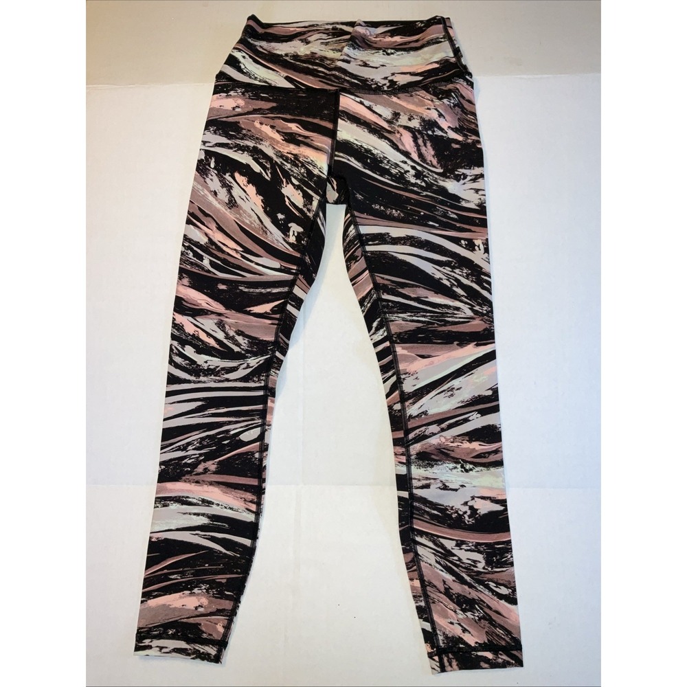 Lululemon Women's Wunder Under Luxtreme Pink Black Athletic Leggings, Size 4